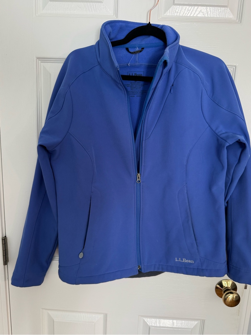 L.L. Bean Women’s Blue Softshell fleeces lined full Zip 24” Jacket